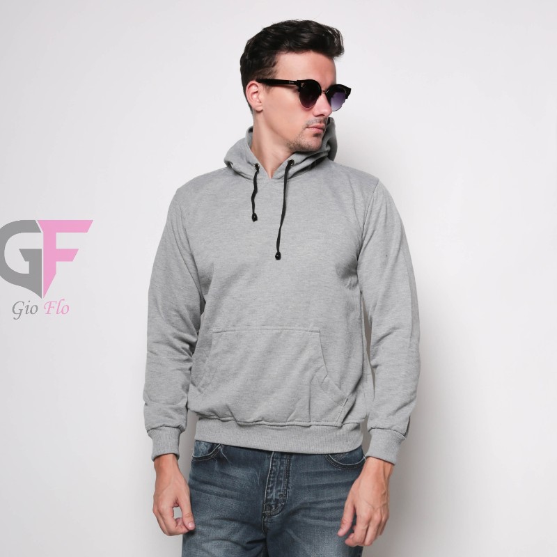 GIOFLO Sweater Kasual Pakaian Rajut Pria Abu Muda / SWE 988