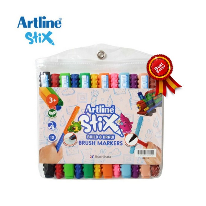

(DISKON TERMURAH) Artline Stix Brush Marker Set 12