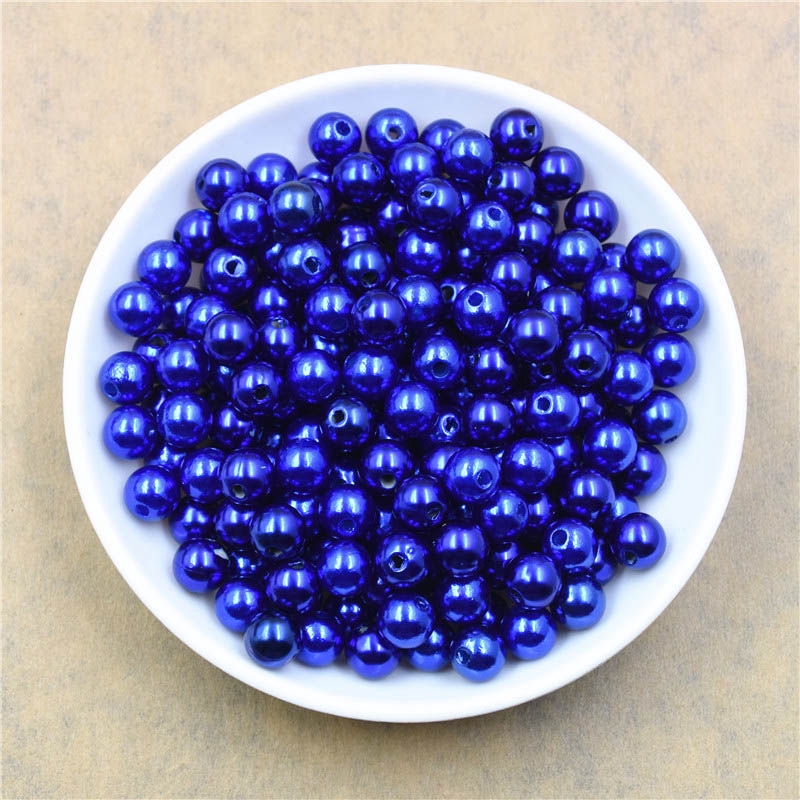 400pcs/lot 3/4/6/8/10/12MM With Hole Imitation Pearl Beads Round Plastic Acrylic Spacer Bead for Jewelry Making Findings Supplies