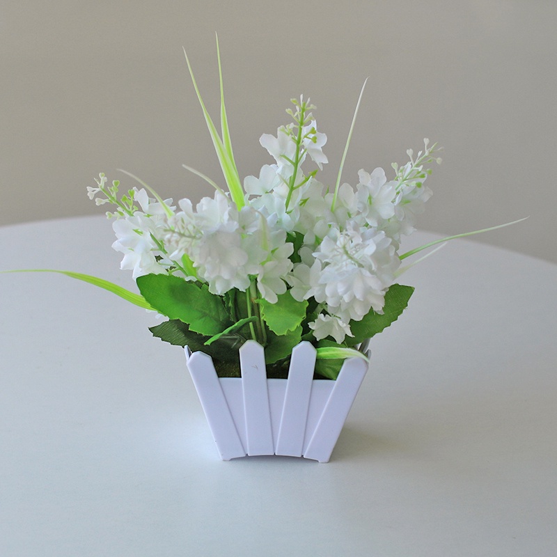 Retaily PT55 Pot Tanaman Hias Bunga Dekorasi Bunga Hias Plastik Ornamen Pot Bongsai Artificial Flower Decoration