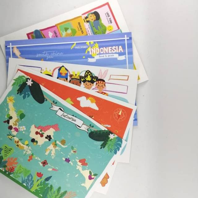 

Kartu Pos /Postcard - Map Indonesia seri ke-2