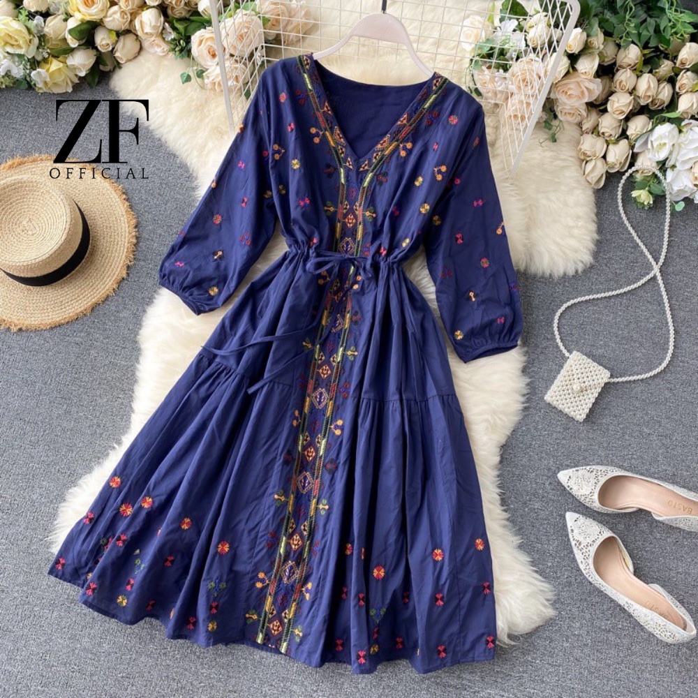 Bora Tunik Korea Style Bordir Bohemia Wanita