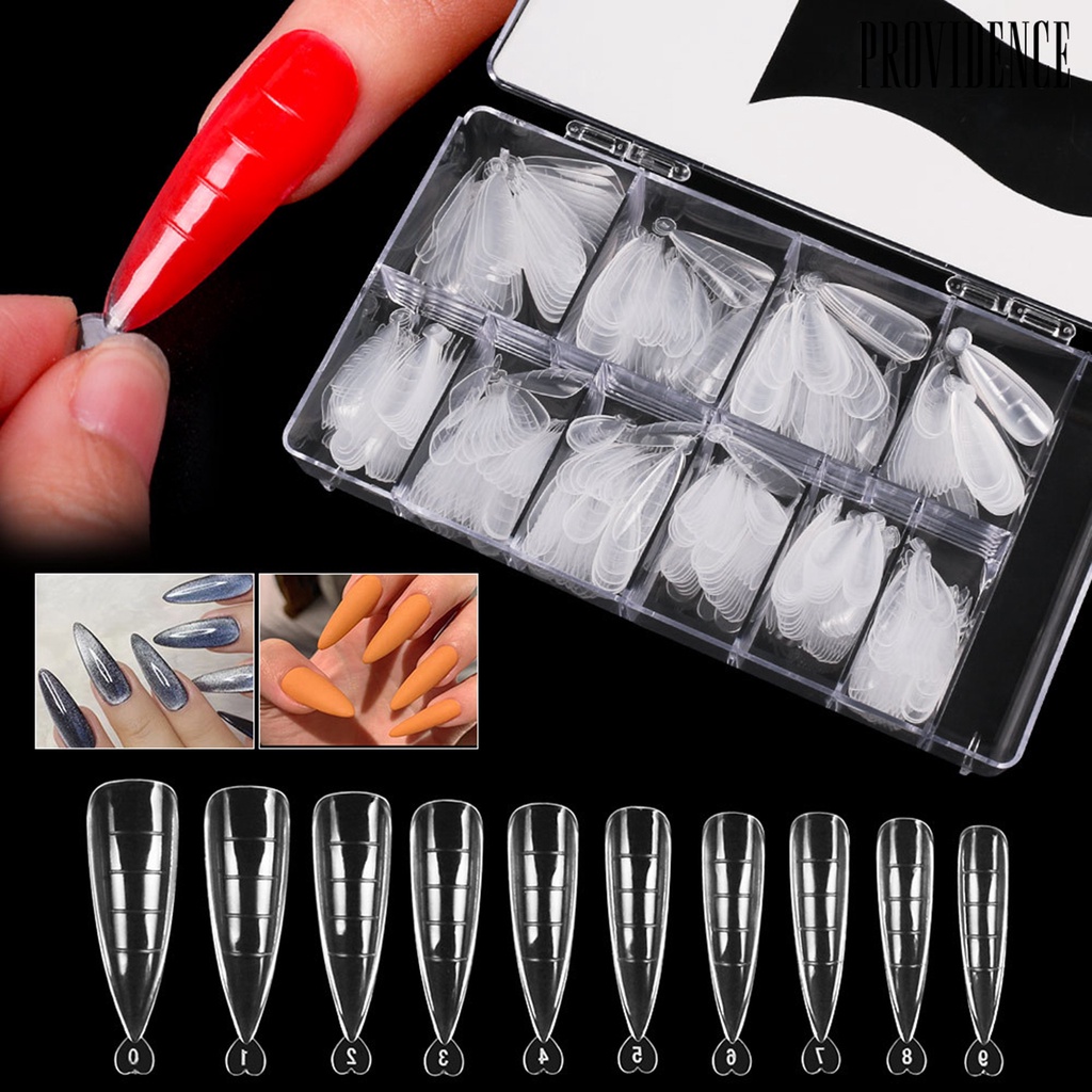 Providence 500Pcs/Box Fake Nails Heart Shape Extend Nails Transparent Seamless False Manicure Tips for Beauty