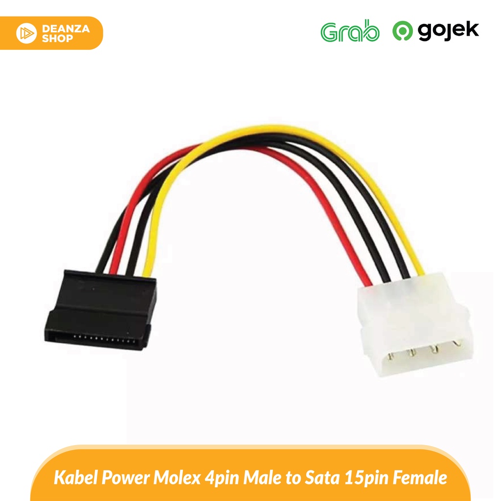 Kabel Power Molex 4pin Male to Sata 15pin Female Converter Konverter