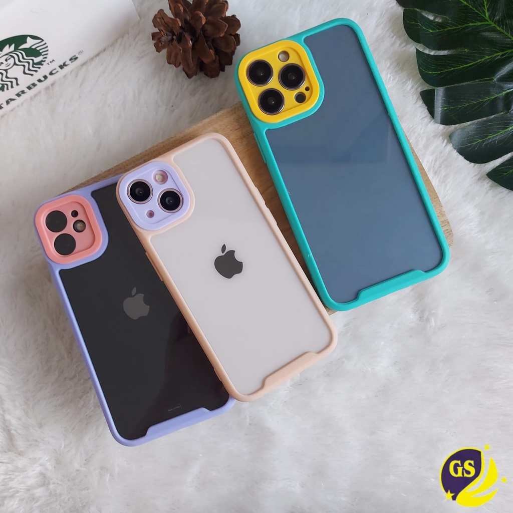 IPHONE 13 13 PRO 13 PRO MAX 13 MINI 12 12 PRO 12 PRO MAX 12 MINI Case Candy Pastel Bumper Shockproof Macaron Plating Acrylic Casing