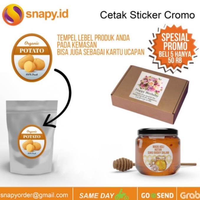 

Cetak sticker/stiker Cromo A3+ snapy90 Ayo Beli