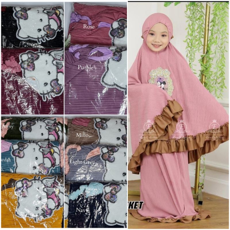 MUKENA ANAK PLISKET HK by erin collection