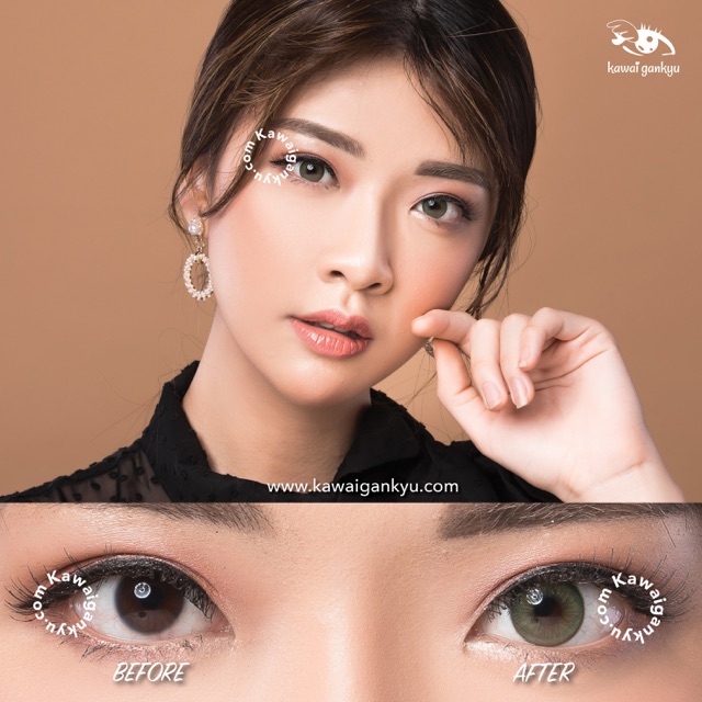 Kawai Gankyu Softlens Princess seattle green lime by Luina (1botol)