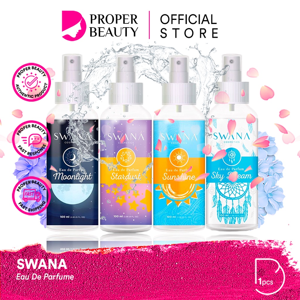 SWANA Eau De Parfum Indonesia / Facial Wash Cleanser Toner Essence Mist Serum Day Night Eye Cream Sunscreen Mask Masker Gel / Body Lotion Scrub Parfume / Brightening Whitening Acne Spotless Face Fragrance / Hanasui Cosmetics Skincare Paket Set Face Wajah