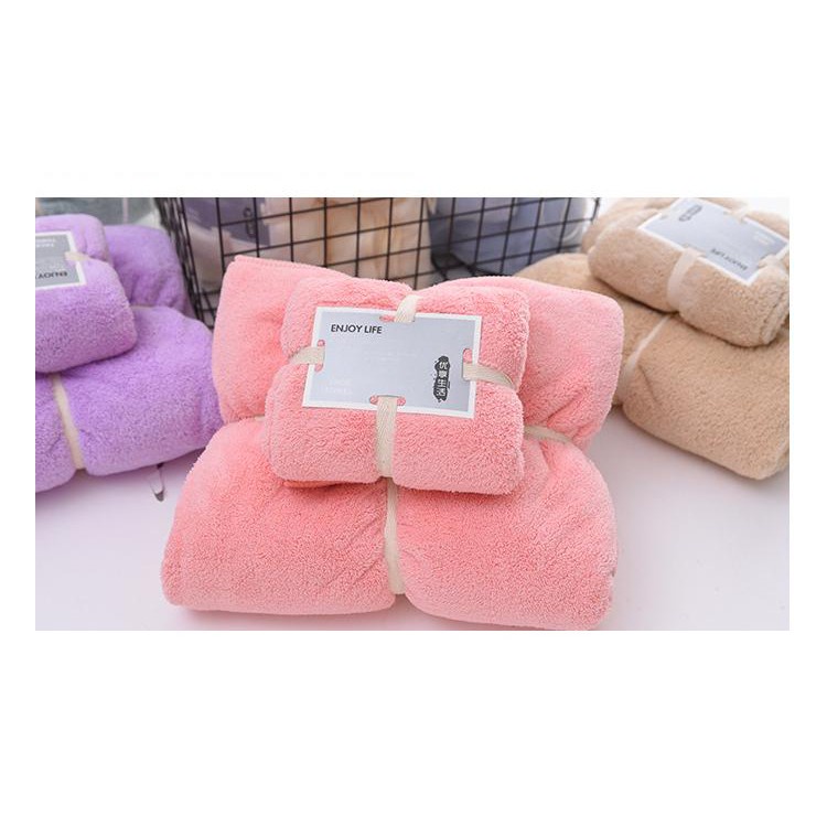 Handuk Set 2in1 Handuk Mandi dan Handuk Wajah Dewasa Handuk Warna Set 2 Pcs Cotton Towel