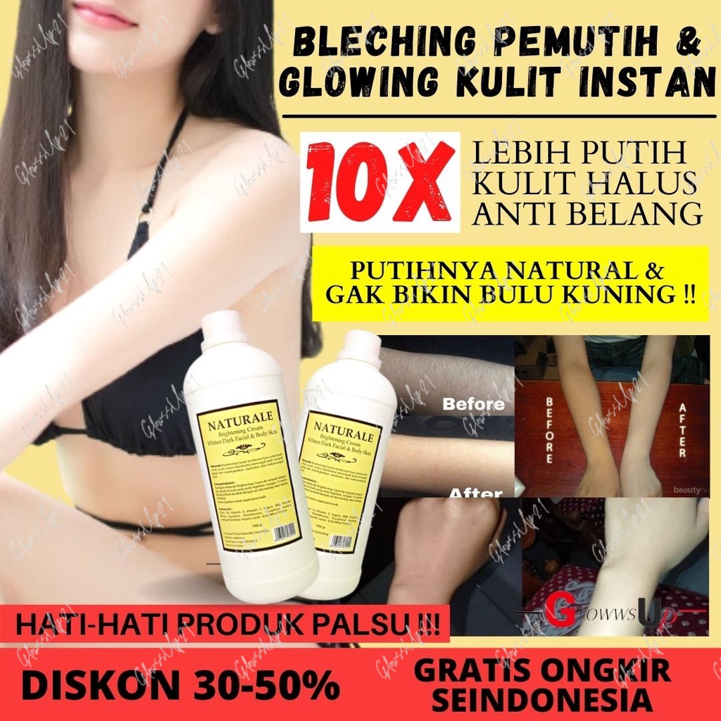 BLEACHING BADAN NATURALE 500gr BPOM PEMUTIH BADAN BLECHING BADAN PEMUTIH BADAN PERMANEN BODY CREAM