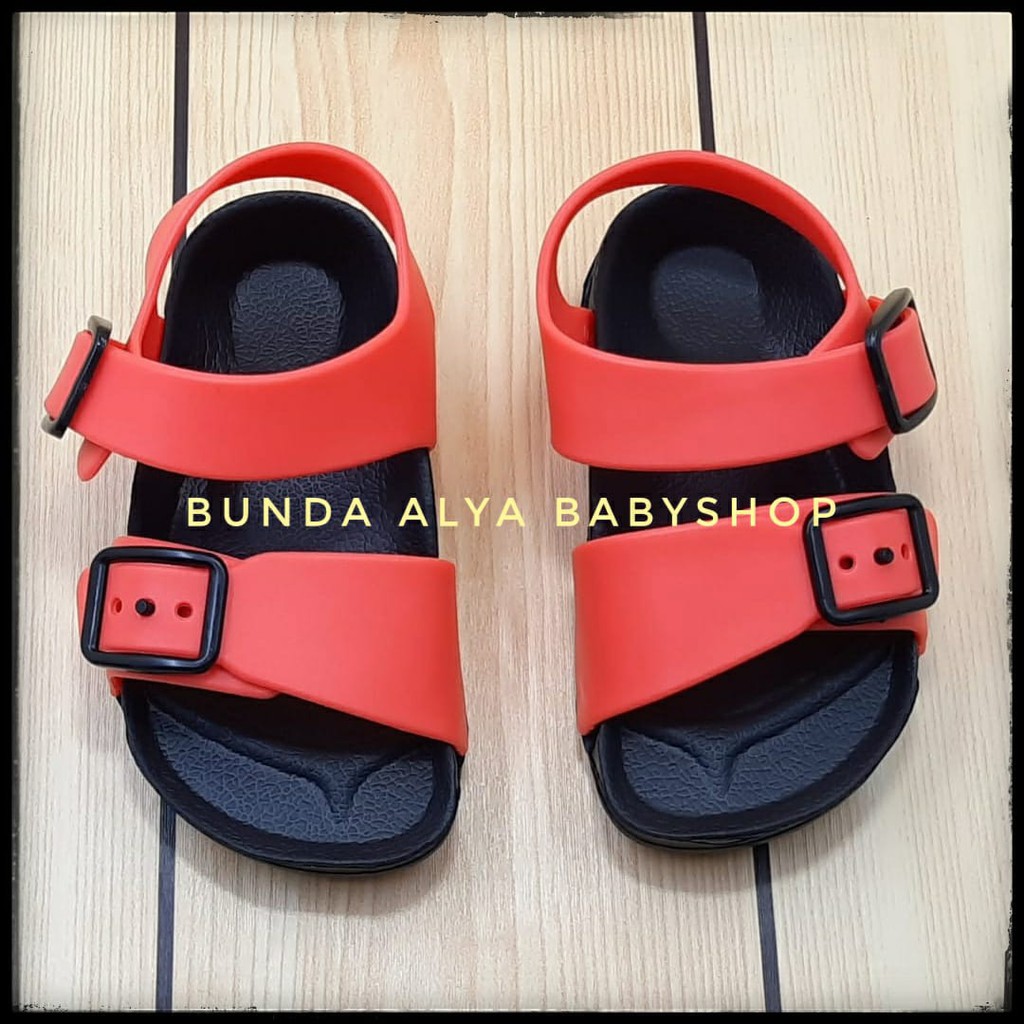 Sendal Anak Laki Laki Usia 2 3 4 Tahun ORANGE Karet Anti Licin - Sepatu Sandal Anak Cowok Karet Size 24 -29 Anti Licin