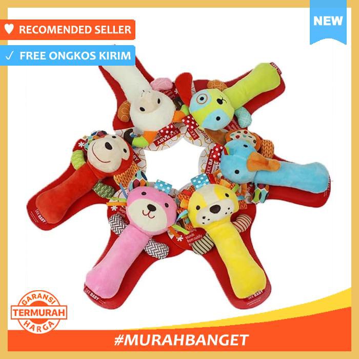 RATTLE STICK SKK BABY SQUEEZE ME MAINAN KERINCINGAN BAYI BONEKA HEWAN