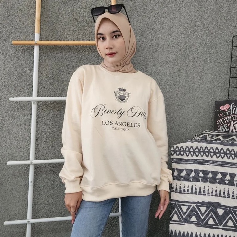 Outher Atasan Baverky Hillis Sweatshirt Cream Terbaru