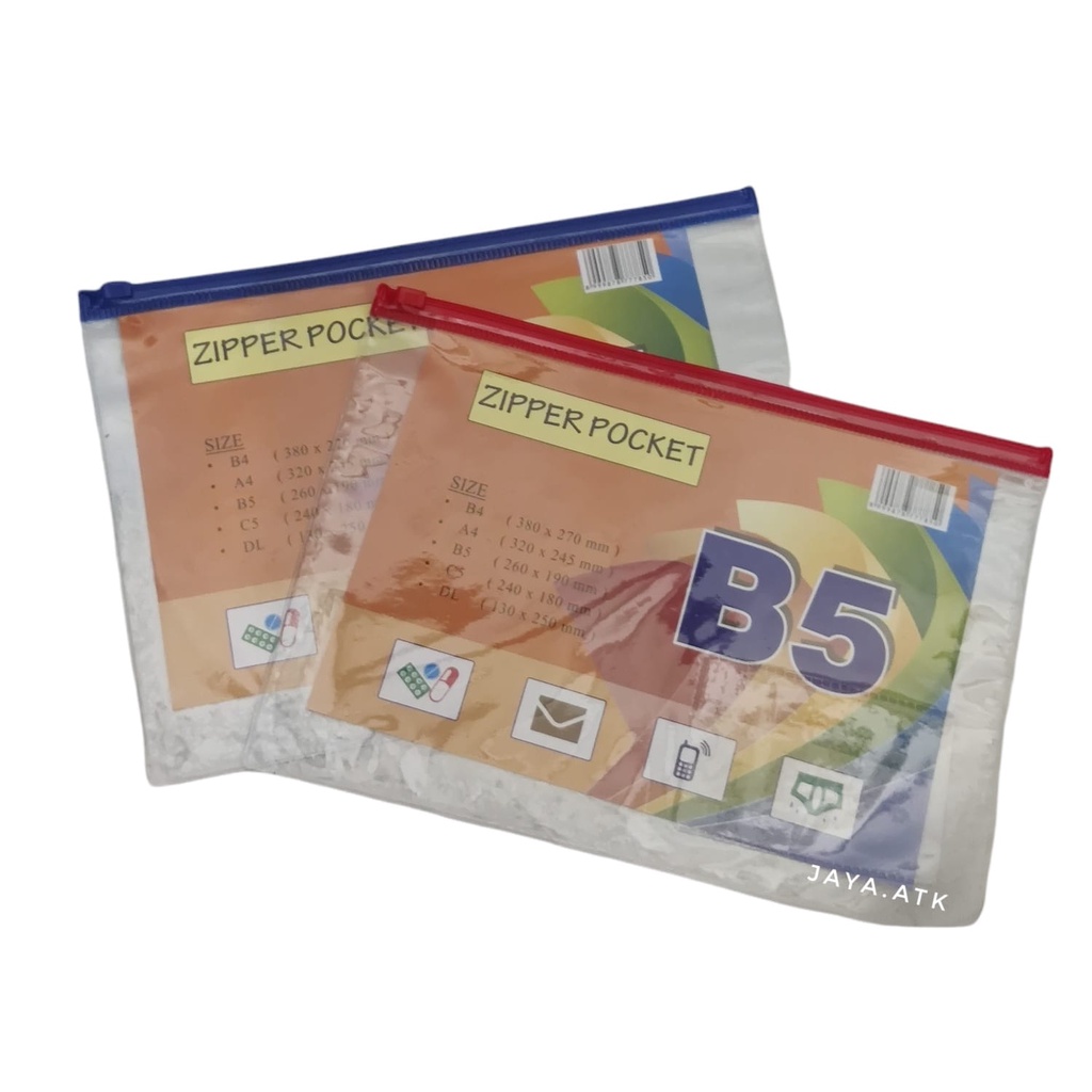 

ZIPPER POCKET MAP B5 BENING TRANSPARANT SLETING ZIP + KARTU NAMA TEBAL SERBAGUNA