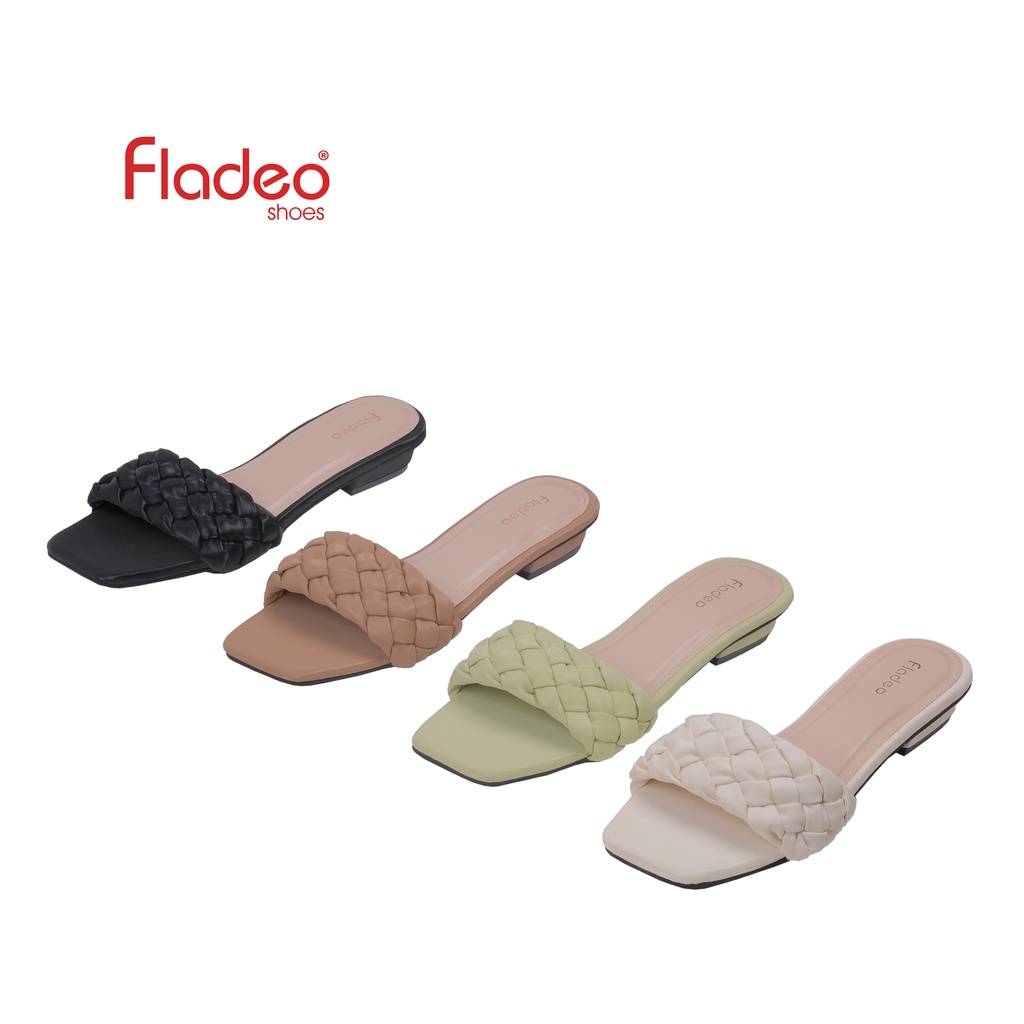 Fladeo D22/LDH432-1II/Sandal Hak Rendah Slide Wanita [ Flat Low Heels Sandals ]