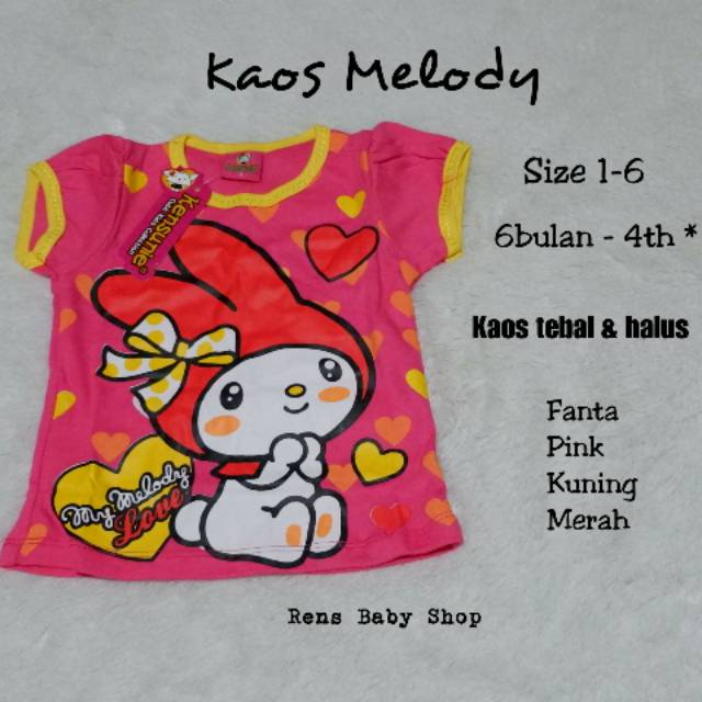 SNI Kaos atasan melody anak bayi balita 1 2 3 4 tahun