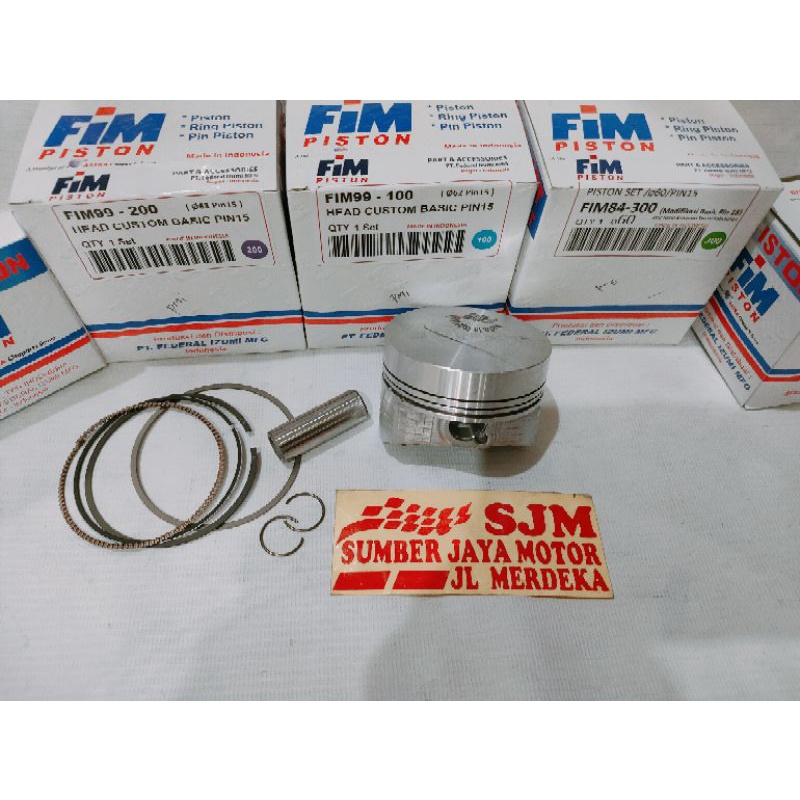 Piston Fim mentah Mio 61mm 62mm 63mm pin 15 seher FIM pin 15 seset plus ring dan pen