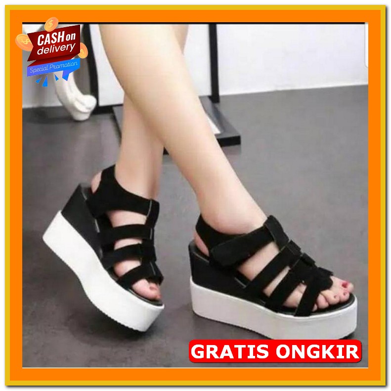 Wedges Loafer 5Cm Wanita #888-2 Semi Platinum Kulit Branded Import Fas Abbushoes Jh 51  Wedges Tal