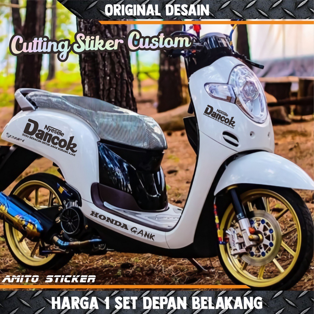 Bisa Custom Nama / Cutting Stiker Scoopy / Custom stiker cutting / Sticker Scoopy DANCOK Satu Set /a