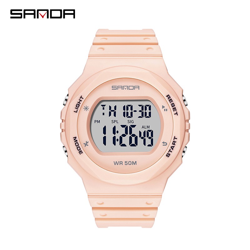 SANDA 6069 Jam Tangan Wanita Pria Digital Sport EL Backlight Tali Rubber Anti air WATCHKITE WKOS