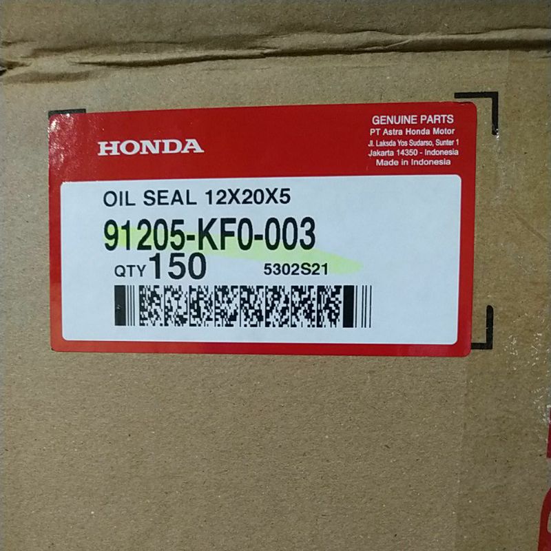 seal radiator seal as waterpump ORI 91205-KF0-003, CB150R CBR150R CS1 SONIC 150R CBR250R 100% original AHM