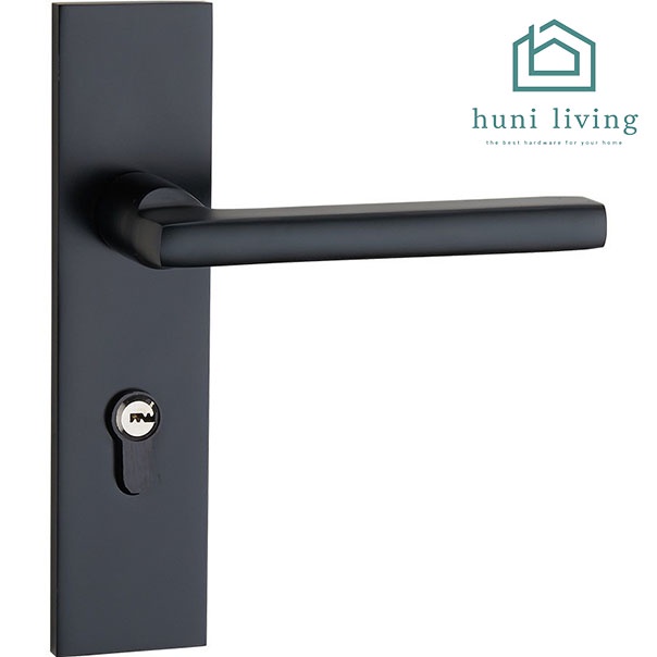 Handle Gagang Pintu Gaya Eropa Hitam Full Set / Kunci Pintu Premium