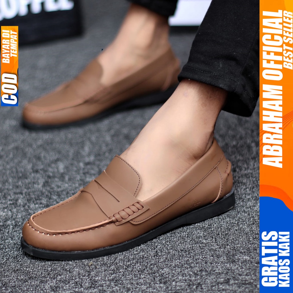 Abraham Irish - Sepatu Pantofel Kerja Formal Pria Hitam