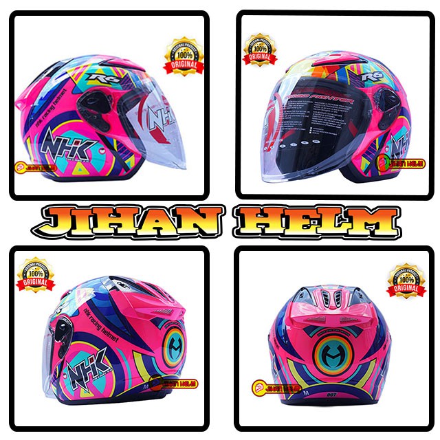 HELM / NHK / HELM NHK / HELM NHK R6 PINK FLUO TERMURAH