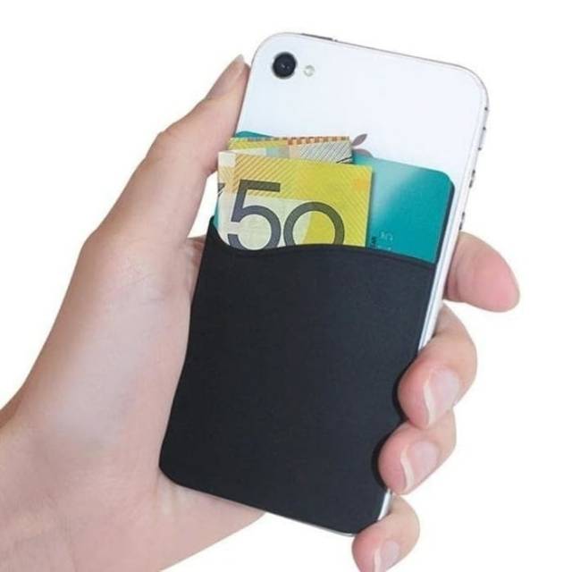 Card holder handphone etoll flazz credit card atm member card praktis | Sticky Card Holder black