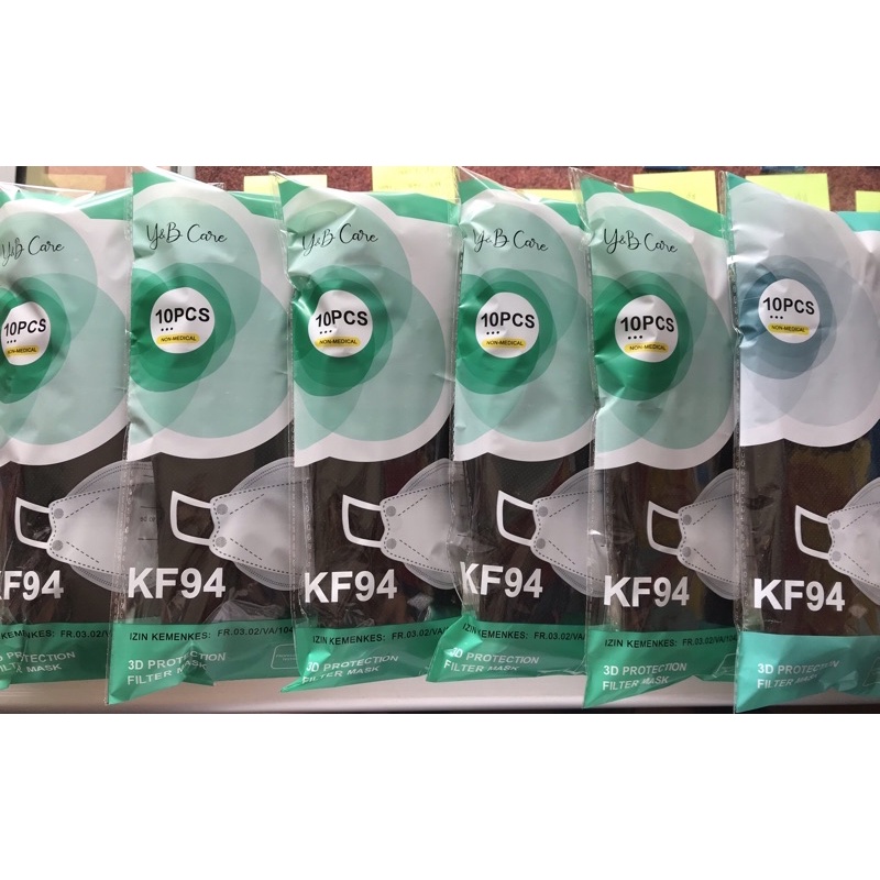 Masker KF94 Hitam Atau putih / Masker non medis / Masker Medis / Masker earloop