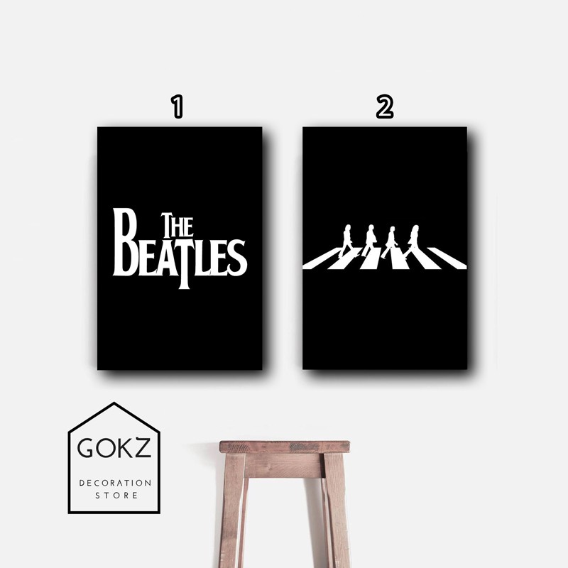 POSTER KAYU BAND THE BEATLES - MUSIC PICTBOX WALLDECOR PAJANGAN HIASAN DEKORASI DINDING STUDIO KAMAR