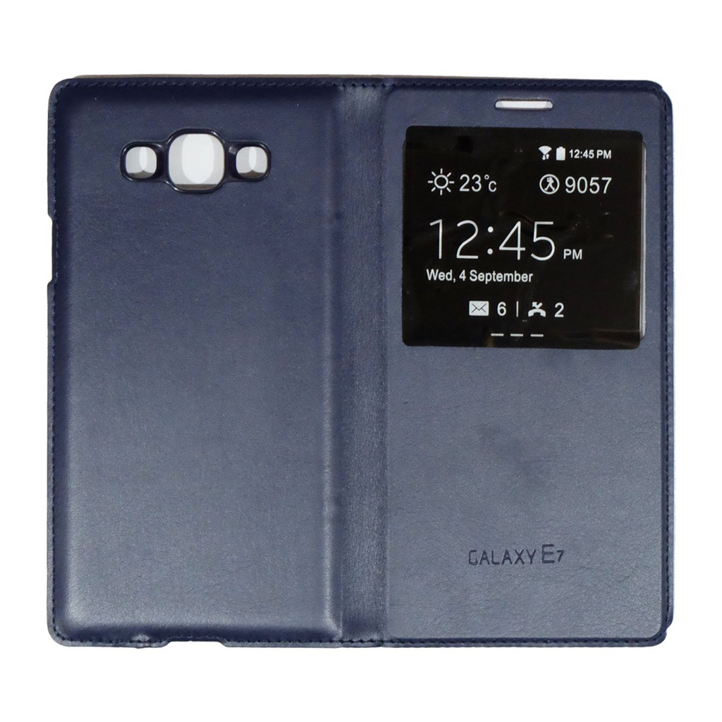 Sarung Leather Case Samsung E7 / Galaxy E7 / Flipcover View / Flipcover Kulit - Colour