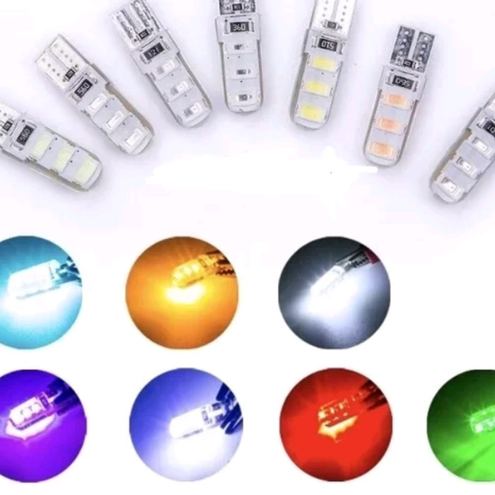 Lampu LED T10 Jelly Flash Kedip 1 pcs  / Lampu Sein Senja Stop Jely LED 1 Pcs - Putih-1