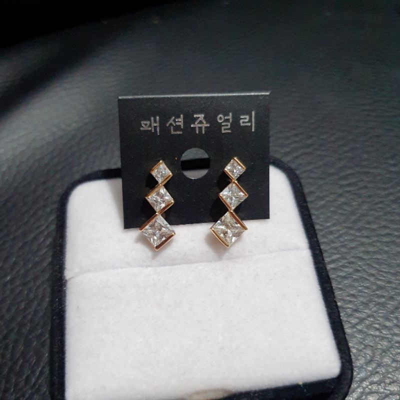 Anting Silver925 perak Earring platgold Branded Premium Quality Anti karat anti alergi R557