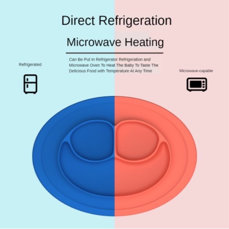 Piring Makan Silikon Bayi Anti Slip / Piring Silikon Bayi Anak / Tempat makan silikon anak