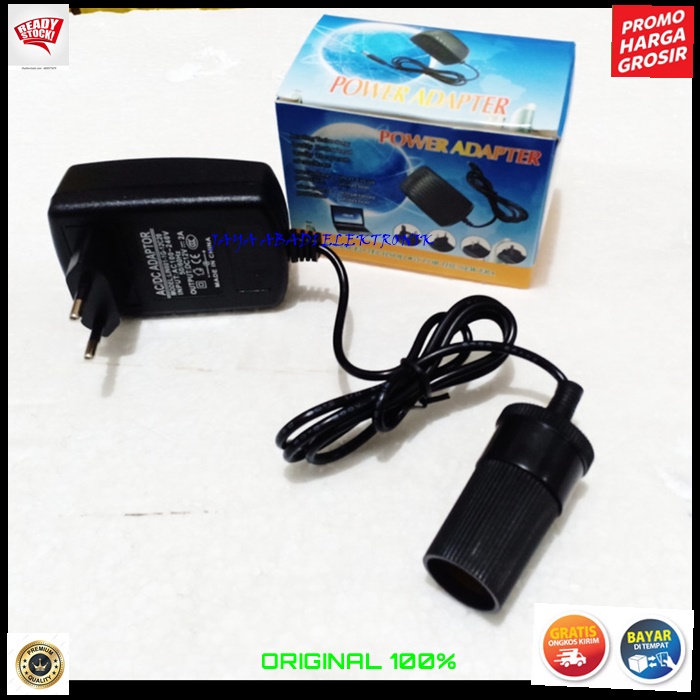 J387ORIGINAL ADAPTOR SOCKET LIGHTER 220 12 V POWER AC DC LISTRIK MOBIL CHARGER WATT ELEKTRONIK TEGANGAN CAS CASAN VOLT SETRUM UNIVERSAL MULTI INDIKATOR STABLIZER VOLTAGE Alat untuk mengubah listrik RUMAH 12v DC menjadi 220v AC  Dengan adaptor ini perangka