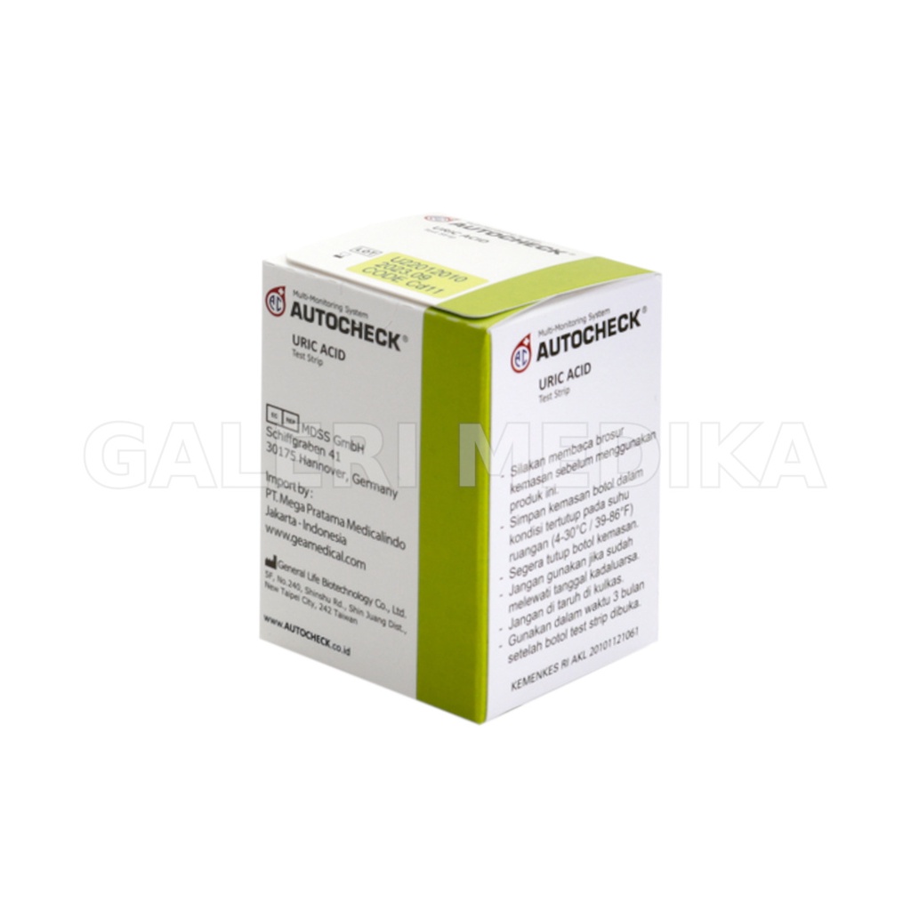 Autocheck Strip Asam Urat /Autocheck Uric Acid Test Strip 1 Box Isi 25