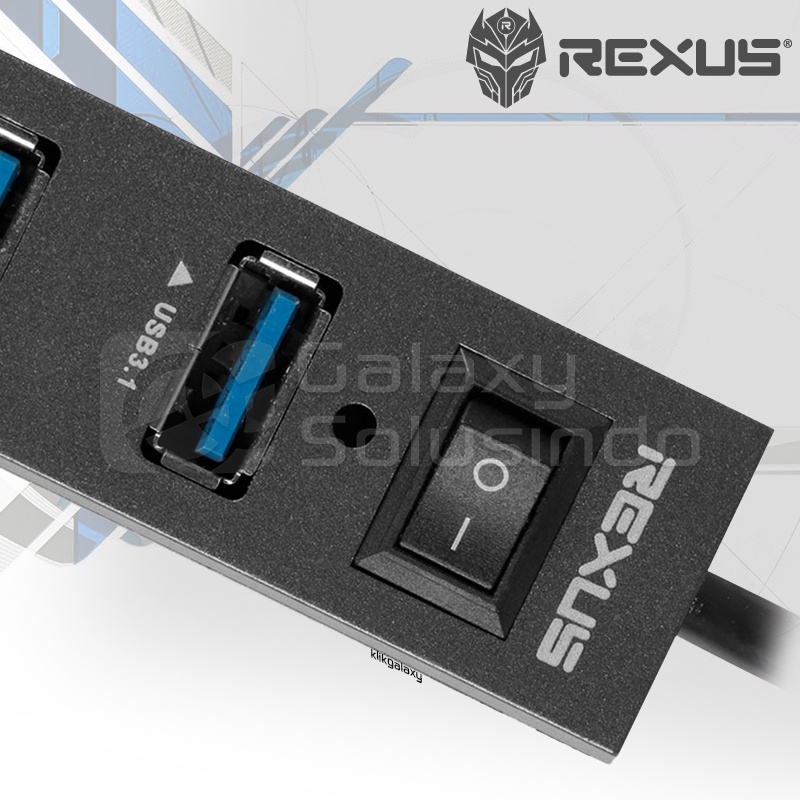 REXUS RXH-327 4 Port 3.1 USB HUB with ON/OFF Switch