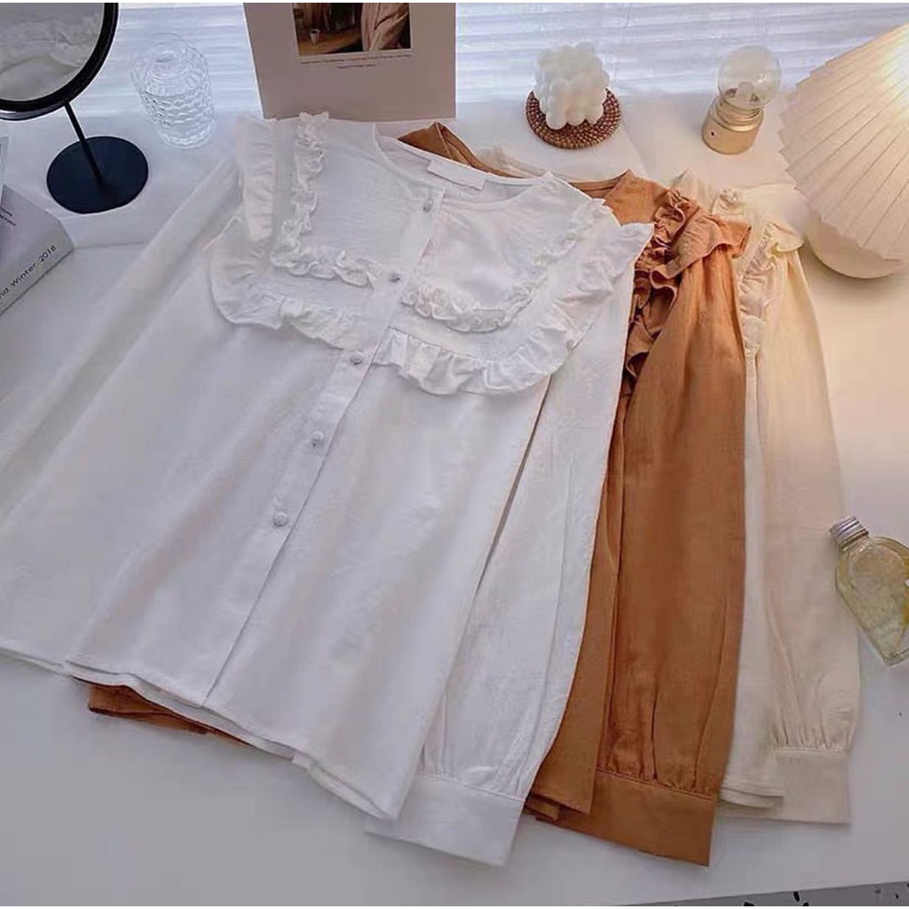 BLOUSE CRINCLE / CILA BLOUSE / BLOUSE WANITA / BLUS KOREAN STYLE-5