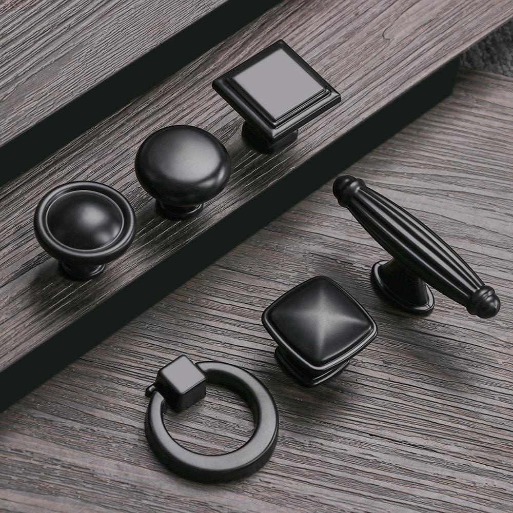 Preva Tarikan Lemari Kabinet Perangkat Keras Lemari Dresser Variasi Gaya Black Series Furniture Door Handle