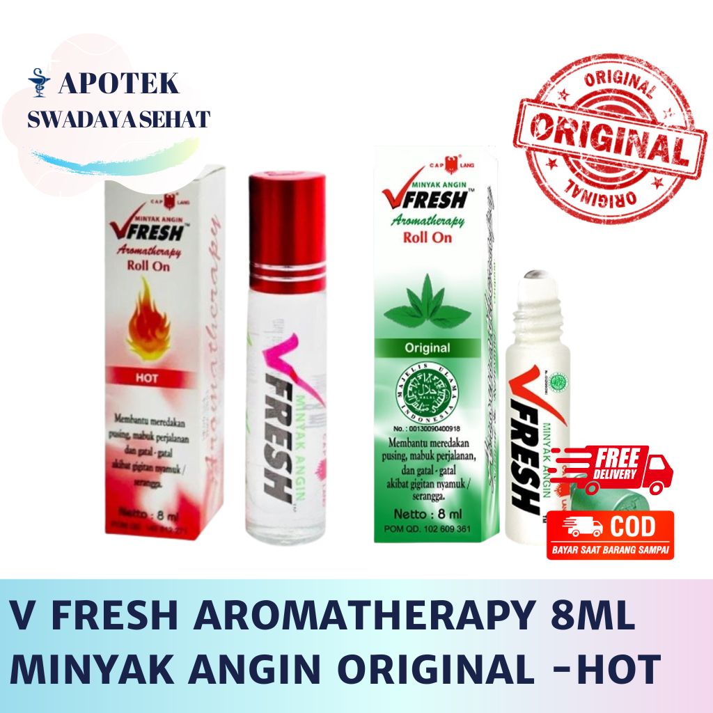 V FRESH AROMATHERAPY 8ML Original - Hot Varian Minyak Angin Aromatherapy Roll On VFRESH V-FRESH