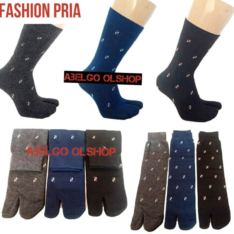 12 pasang- kaos kaki jempol pria anti bakteri/kaos kaki jempol casual panjang motif