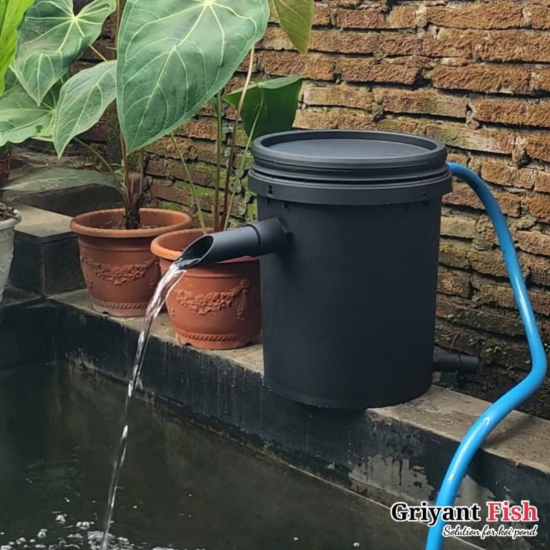 Filter Tong Chamber Tabung 25liter Plus Media Filter Penjernih Air Aquarium Kolam Koi (Tanpa Pompa A