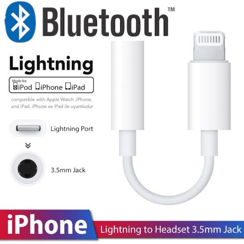 PROMO VIBOX JH002 KABEL AUX CONNECTOR 3.5MM SINGLE LIGHTNING BLUETOOTH CONNECTION JH-002