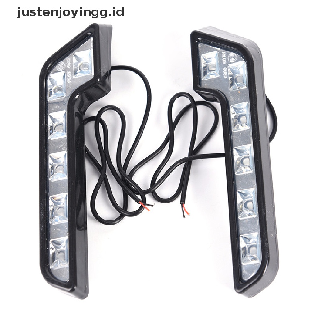 // justenjoyingg.id // 2 x Bright 6LED Super White Car Driving Lamp Fog 12V DRL Daytime Running Light  ~