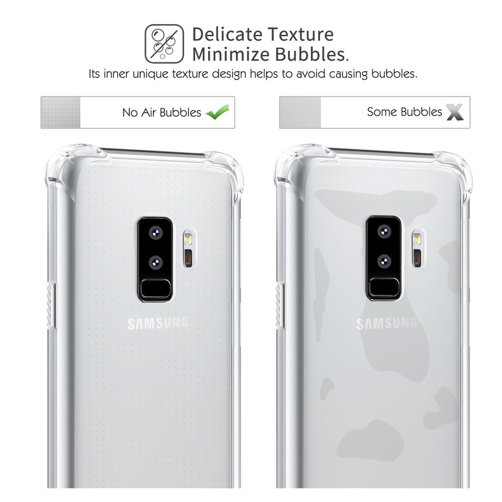 Case Hybrid Armor Shockproof Bahan TPU Kristal Bening untuk Samsung Galaxy modles S8 S9 Note 8