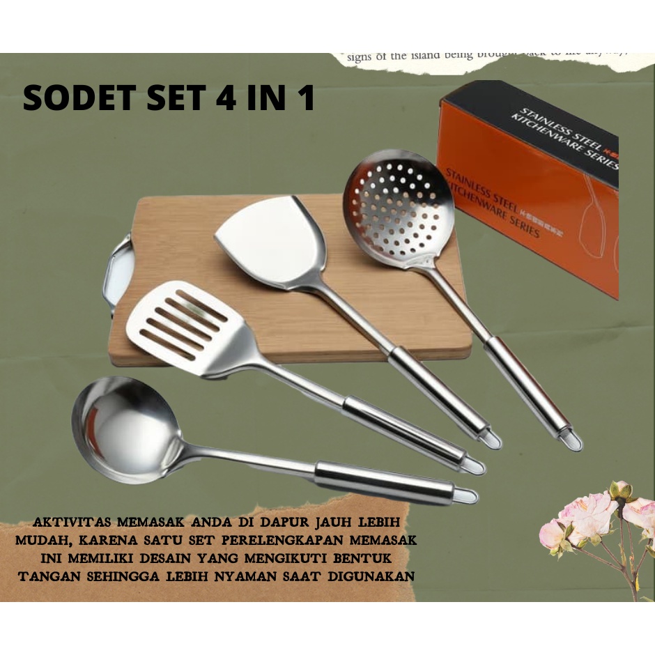 Best Seller!!! Spatula Stainless Steel / Sutil Set 4 Pcs