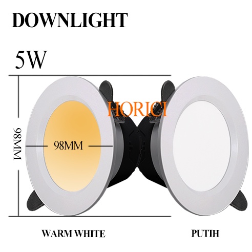 ASLI FULL TERANG 5W LAMPU DOWNLIGHT LED PLAFON 5 WATT NYALA ADA PUTIH / WARM WHITE