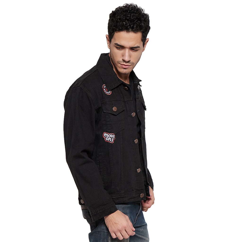 COD - JAKET JEANS HITAM DISTRO POINT SYSTEM ORIGINAL